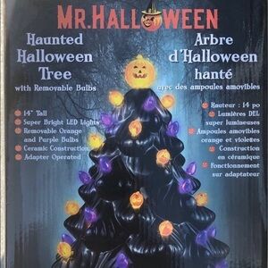 Mr Halloween Ceramic Haunted Black Halloween Tree